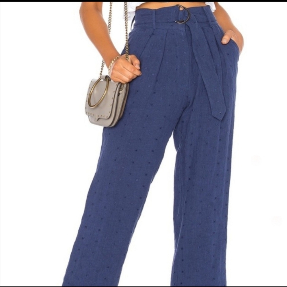 Tularosa Navy Cropped Sophia Pants High Rise Linen small
